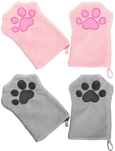 Dailygoods - 2 paar handdoeken in handschoenstijl voor huisdieren, absorberende handdoeken, huisdierreinigingsdoeken, zachte handdoeken voor huisdieren.