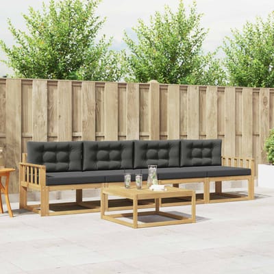 vidaXL - Buiten - bank - set - 4 - st - Wit - en - antracietkleurig