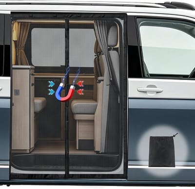 VW T5 T6 Magnetic Fly Screen for Sliding Door Mosquito Net Van with Side Magnetism Shade Net Side Door Camping Sun - ShopVlot