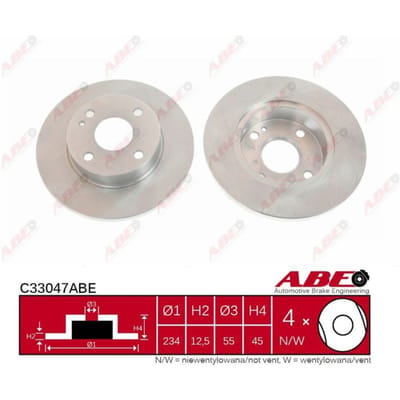 Remschijf ABE C33047 voorkant, compleet, 1 Stuk