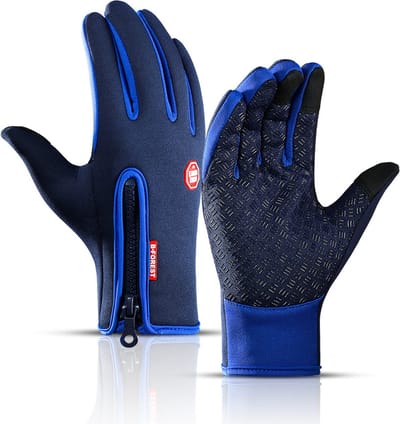 BukkitBow – Handschoenen met Touch Vinger – Winter Handschoenen – Fietshandschoenen Met Touch Tip – Touchscreen Handschoenen Geschikt voor Fiets & Scooter – Ideaal voor Wandelen – Winddicht & Fleece Voering - Donker Blauw - S