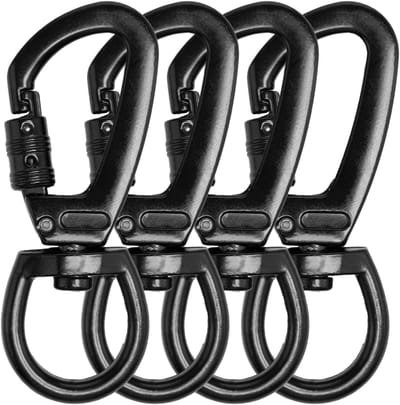 4 Stuks Zwenkclips voor Sleutels en Hondentuigjes - 360° Rotatable, Sterke Zinklegering, Ideaal voor Klimmen en Wandelen