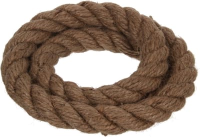 Jute touw - Natuurlijke vezels - Decoratief gebruik - 3-aderig gedraaid - Doorsnede 36mm - Natuurlijk