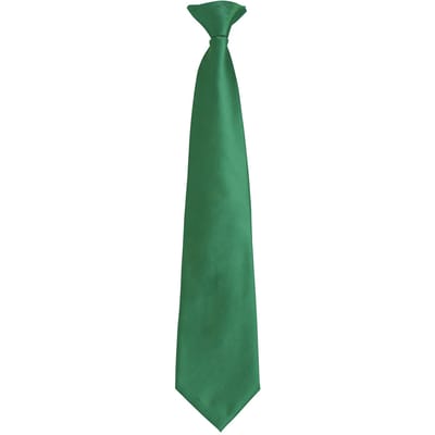 Premier Unisex volwassen kleuren modieuze effen Clip-On stropdas (Smaragd)