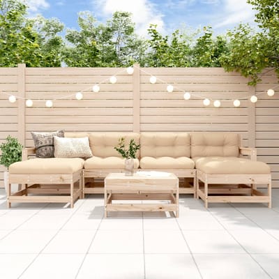 vidaXL - 7-delige - Loungeset - massief - grenenhout