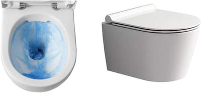 Hangtoilet zonder spoelrand - Wandtoilet keramiek - Badkamer vernieuwen - Hygiënisch en makkelijk schoon - 36 cm breed - Wit