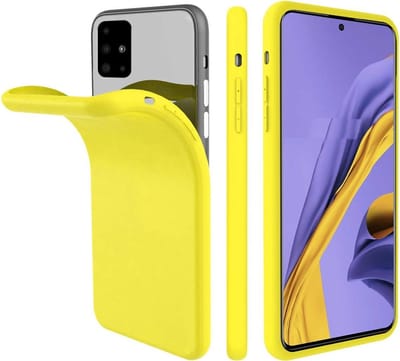 HB Hoesje Geschikt voor Samsung Galaxy A51 - Siliconen Back Cover - Geel