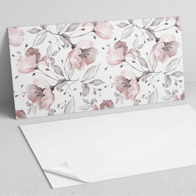 Coloray Wandpanelen Zelfklevend - Bloemenpatroon in aquarel PVC Wandpaneel - 100 cm x 50 cm - Roze Wandbekleding Zelfklevend - 1 stuk - Bloemen en planten Wandpanelen Zelfklevend - Wandpanelen Keuken - Wandpaneel Badkamer