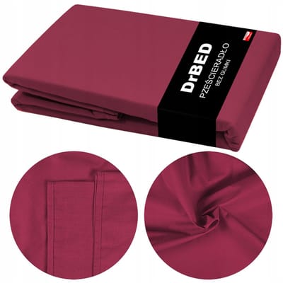 DrBED - Laken - Katoen - 160x210 - Bordo - Zonder Elastiek