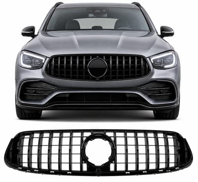 Panamericana Grill Geschikt Voor Mercedes GLC X253 & GLC Coupé C253 Facelift 2020-2023 Hoogglans Zwart
