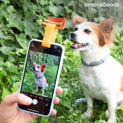 INNOVAGOODS SELFIECLIP VOOR HUISDIEREN PEFIE - SELFIECLIP - SELFIECLIP DIEREN - SELFIECLIP HONDEN - DIEREN FOTO'S - DIEREN SELFIES - HONDEN FOTO'S - SELFIESTICK - DIEREN SPEELTJES - HONDEN SPEELTJES - SPEELTJES VOOR DE HOND - FOTO GADGET