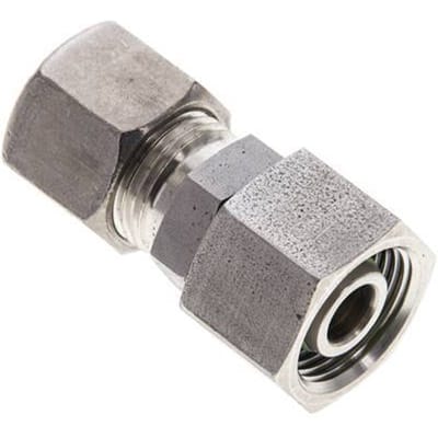 10S & 12S RVS Rechte Knelfitting Draaidoorvoer 400bar FKM O-ring en Afdichtconus ISO 8434-1