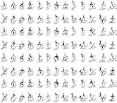 130 stuks ABC-letterbedels, mini-alfabet, A-Z, zinklegering, armband, ketting, hangers voor doe-het-zelf sieraden maken, zink, zink, Zink, Geen edelsteen