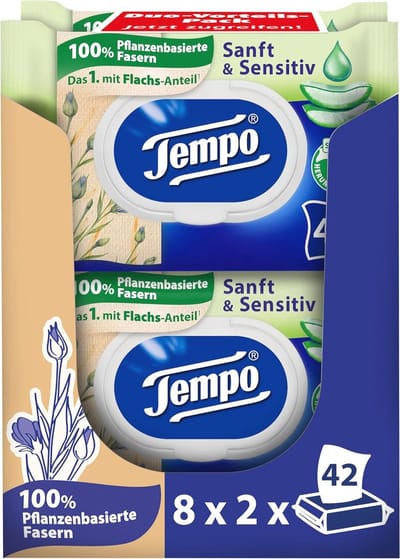 Zacht en Gevoelig Vochtig Toiletpapier Reuzenverpakking - 16 Verpakkingen - 42 Doekjes