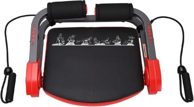 Buiktrainer Machine - Core Trainer Fitnessband - Full Body Training - Ergonomisch Staal PU - 49x49x13 cm - Zwart