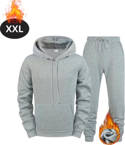 Nivard Joggingpak - Huispak - Volwassenen - Trainingspak - Comfortabel - Joggingsbroek - Tracksuit - Heren - Lichtgrijs - XXL