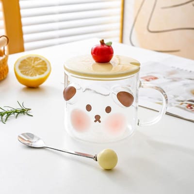 Creatieve Leuke Cartoon Leuke Varken Leuke Hond Hoge Borosilicaatglas Mok Kop Koffiekop Waterbeker Koppel Ontbijtkop 401-500ml