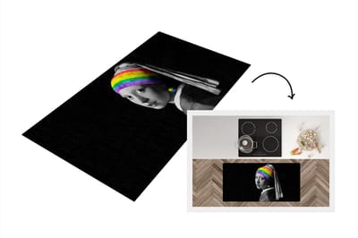 Keukenloper - Loper keuken - Meisje met de parel - Pride - Regenboog - 120x60 cm - Keukenloper vinyl