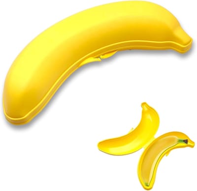 Famanu – Bananen bewaardoos – Compacte bananenbox 23 cm – Ideaal voor lunch, school of kantoor – Bpa-vrij kunststof