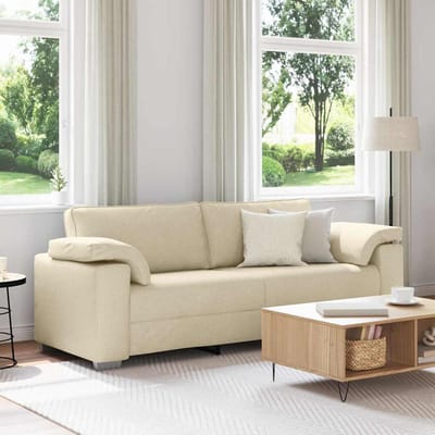vidaXL - 3-Zits - Sofa - Crème - 220 - cm - Stof