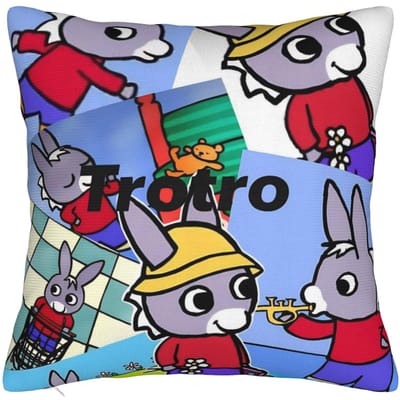 Trotro Cartoon Animatie Vierkante Kussenslopen Polyester Bank Schattige Kussenhoes Coole Woondecoratie Kussensloop 45*45 40x40cm