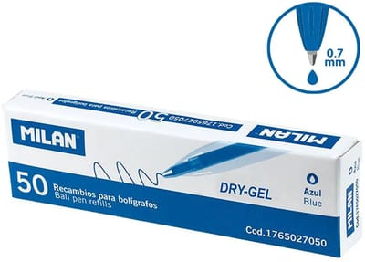 Milan Navullingen Blauwe Droge Gelpen 50 Stuks Transparant Kinderen