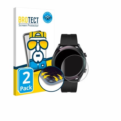 BROTECT - Screenprotector voor Huawei Watch GT Elegant (42 mm) - Folie Beschermfolie transparant volledig dekking - 2 Stuks