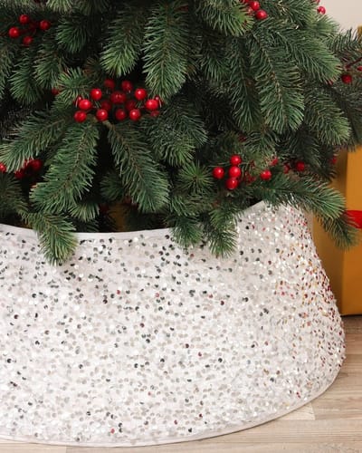 Solidchoice - Kerstboomrok voor 16/7/8ft Boom - Decoratieve Kerstboom Basis in Wit, 72cm