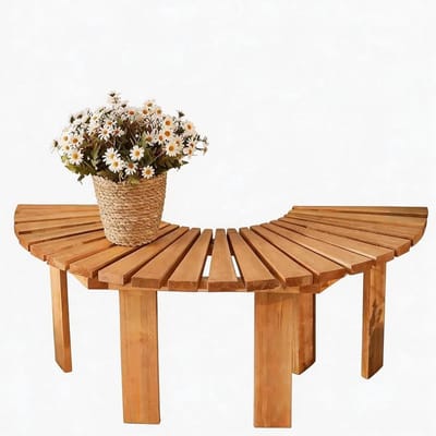 Boom Bank - Buiten Zitten - Tuin Ontspanning - Massief Houten Frame - 125 cm - Houtkleur