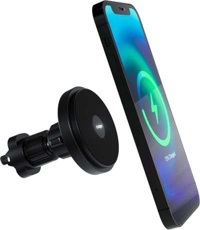 CHEROY CarMount - Telefoonhouder met 15W Qi Draadloze Oplader - Geschikt voor MagSafe - Ventilatierooster - Autolader - Autohouder