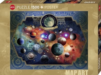 Ruimte Puzzel - 1500 Stukjes - Ontspanning Thuis - Historische Kaarten - Oranje