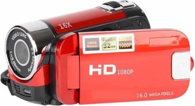 Digitale Camcorder - Full HD / 1080p - 270º Rotatie - 16x Digitale Zoom HD - 16 Mega Pixels / 16MP - DV-camera voor Thuis en Onderweg - Perfect voor Vakanties - Met Automatische Witbalans en Low Light Correction - Rood