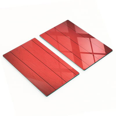 Decoratieve glazen snij- en serveerplanken, rode planken, 2x30x52 cm