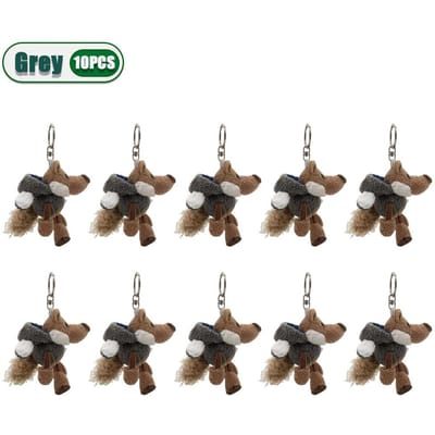 1-S Porte-clés Loup Déguisé en Peluche Pendentif Animal Dessin Animé Drôle Charme de Sac Créatif Ornement Suspendu pour Sac à Dos Clé de Voiture Cadeau gray