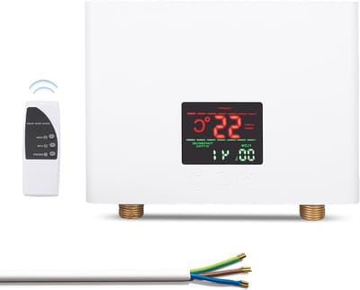 Mini Elektrische Doorstromer Waterverwarmer 5500 W met LED Display en Afstandsbediening voor Thuis, Keuken en Badkamer