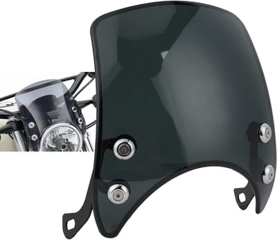 Retro Universele Motorfiets Koplamp Behuizing met Windscherm - Bescherming, Stijl en Functionaliteit voor 5-7 inch Koplampen