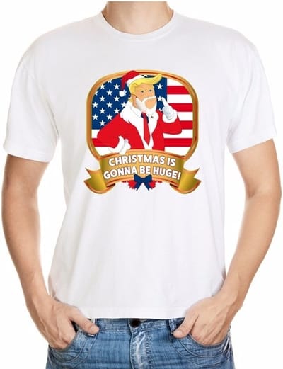 Foute kerst shirt wit - Donald Trump - Christmas is gonna be huge - voor heren S