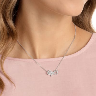 Colliers Swarovski Lifelong Bow en Alliage pour Femmes Argent 5440643 Silver|F|Box (Random Color) blue