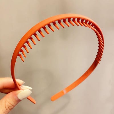 Serre-têtes à dents mats et colorés pour femmes, serre-têtes de finition pour cheveux cassés, serre-têtes d'extérieur, accessoires de mode pour cheveux orange