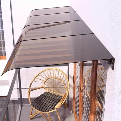 Voordeur Afdak - Raamluifel Regen - Huis Beschermen - Waterdicht UV-bestendig - 55x210cm - Bruin