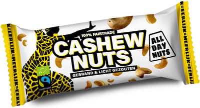 All Day Nuts – Brievenbuspakket – 12 x Cashew Nuts – Licht gezouten – 12 x 35 Gram 100% fair trade | Gezond | Verse cashewnoten | Eiwitrijk | Sport | Thuis wachten niet nodig (CN 35 12)