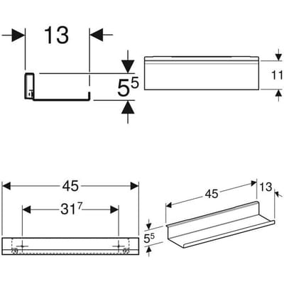 Geberit iCon wall shelf 45 cm 502.326.01.3