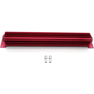 Refroidisseur d'huile de transmission 18 pouces Aluminium Double passage Ailettes Huile de transmission universelle rouge