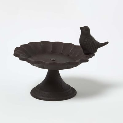 Homescapes gietijzeren staande vogelbad – Vintage vogelbad voor tuin en balkon