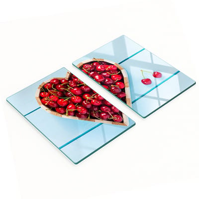Multifunctionele decoratieve glazen snijplanken voor de keuken, kersenhart, 2x40x52 cm