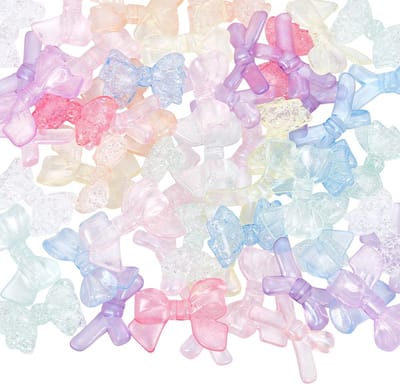 Acryl kraal boogvormige kralen bulk transparante plastic kleine strikken vlinderdas spacer bedels voor sieraden maken hangers oorbellen kettingen armbanden