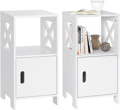 DHN Nachtkastjes set van 2 stuks - 2 Stuks Slaapkamer Nachtkastjes - 30X60X30Cm - Slaapkamer kasten - Wit