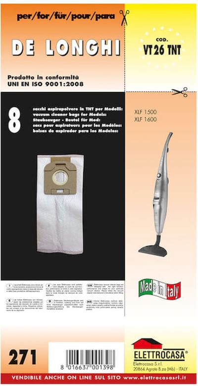 Elettrocasa VT 26 TNT stofzuiger accessoire Stofzak Stoom