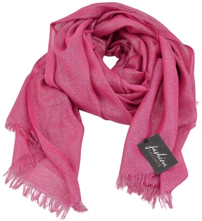 Shiny Glitter Sjaal - Roze | Viscose | 200 x 80 cm | Fashion Favorite