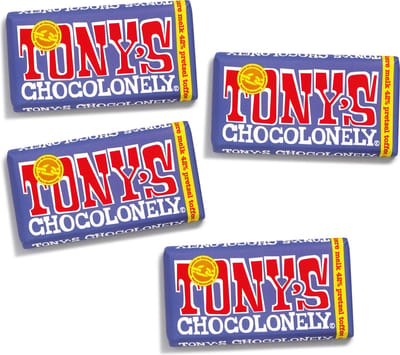Tony's Chocolonely Donkere Melk Pretzel Toffee Chocolade Reep - 4 x 180 gram Chocola